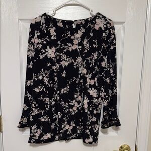Floral Black and Pink Women's Top